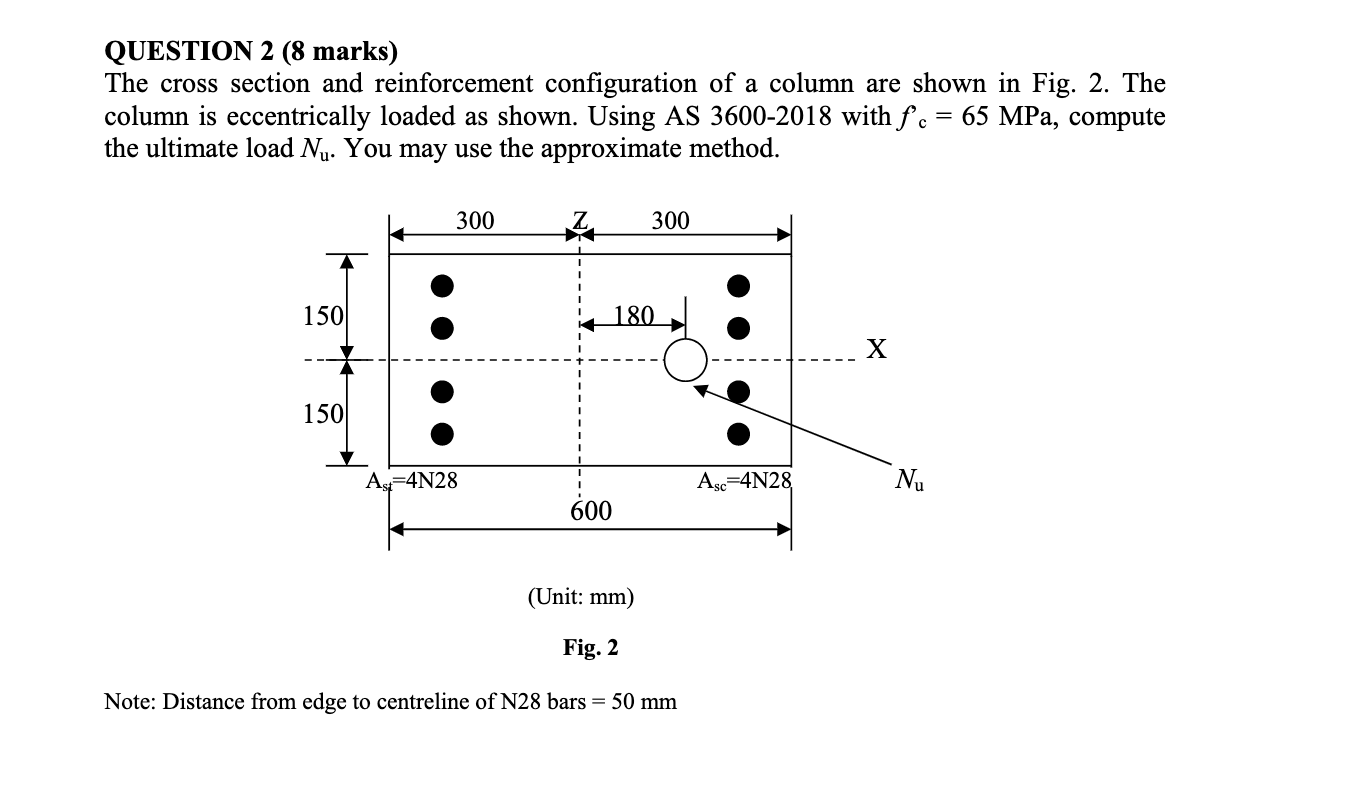 Solved QUESTION 2 (8 marks) The cross section and | Chegg.com