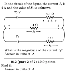 Solved In the circuit of the figure, the current I, is 4 A | Chegg.com