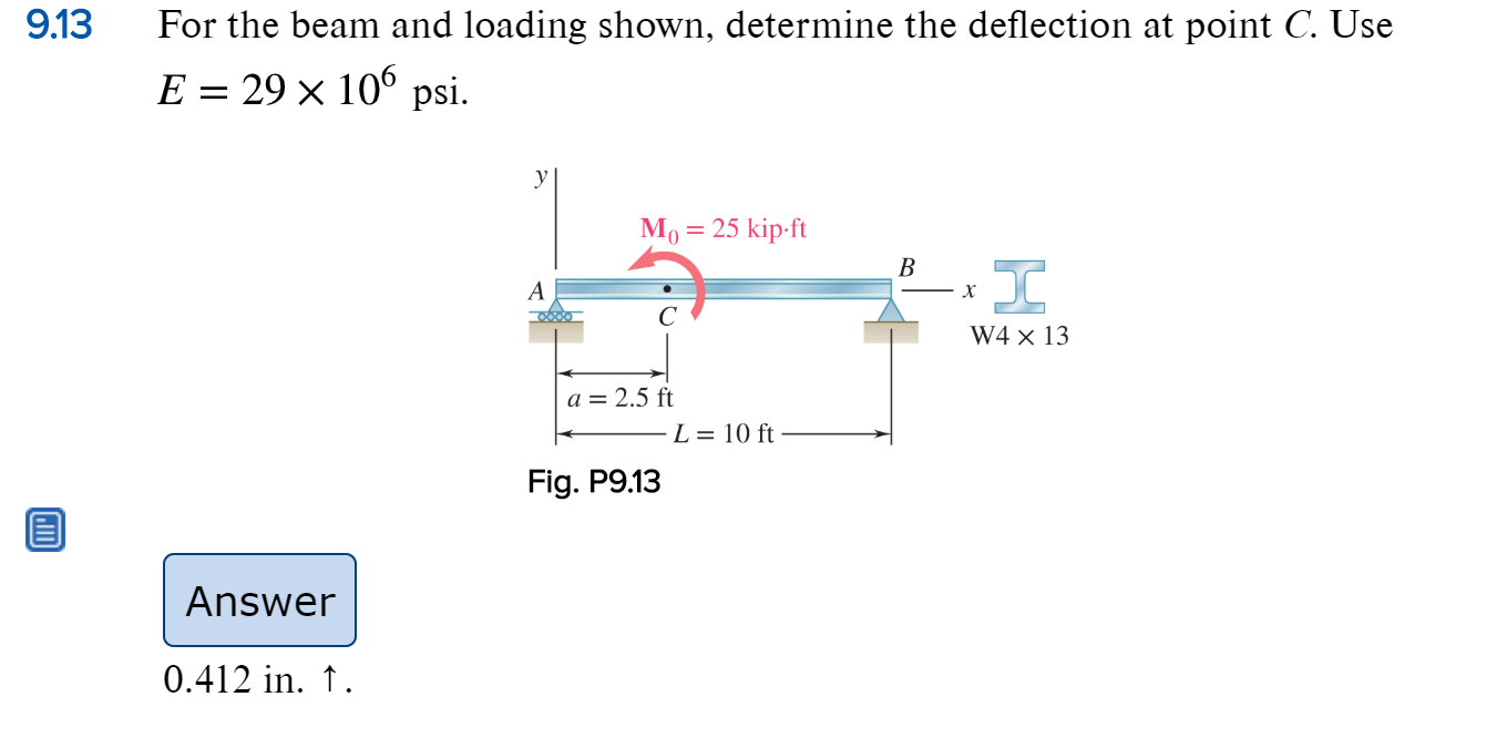 Solved 9.13 For The Beam And Loading Shown, Determine The | Chegg.com