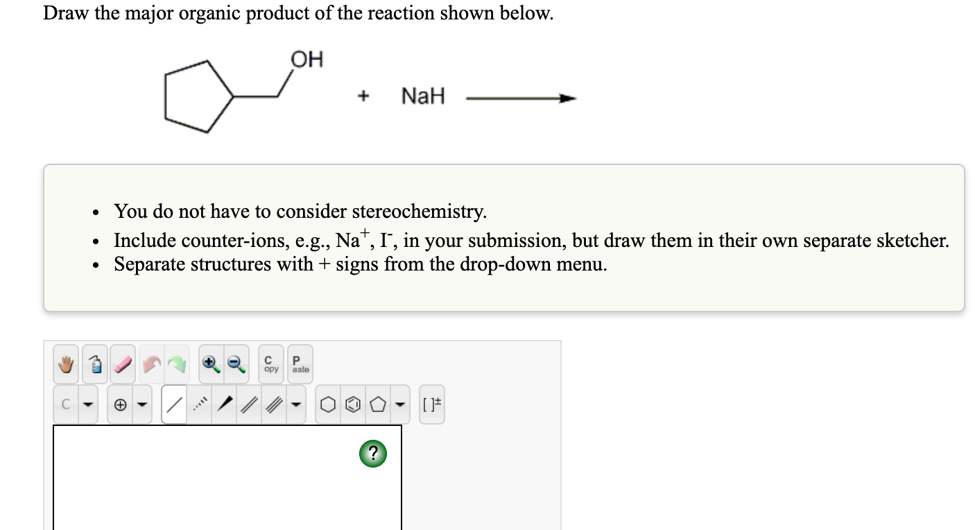 Solved Draw The Major Organic Product Of The Reaction Sho