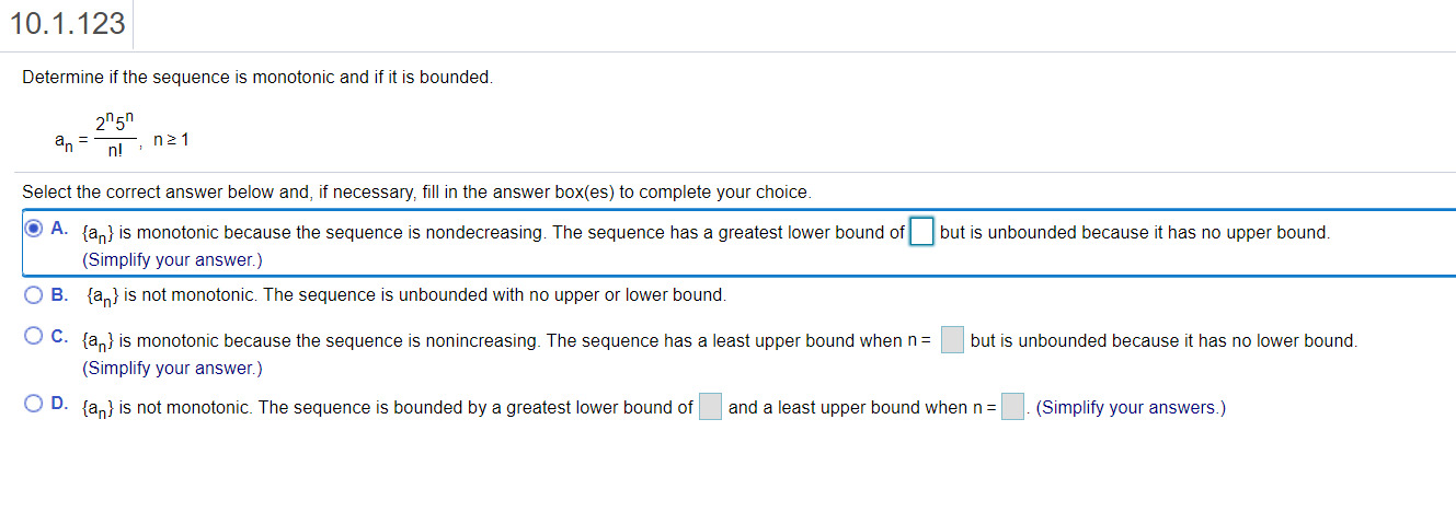 Solved Which choice is correct and what is the answer in the | Chegg.com