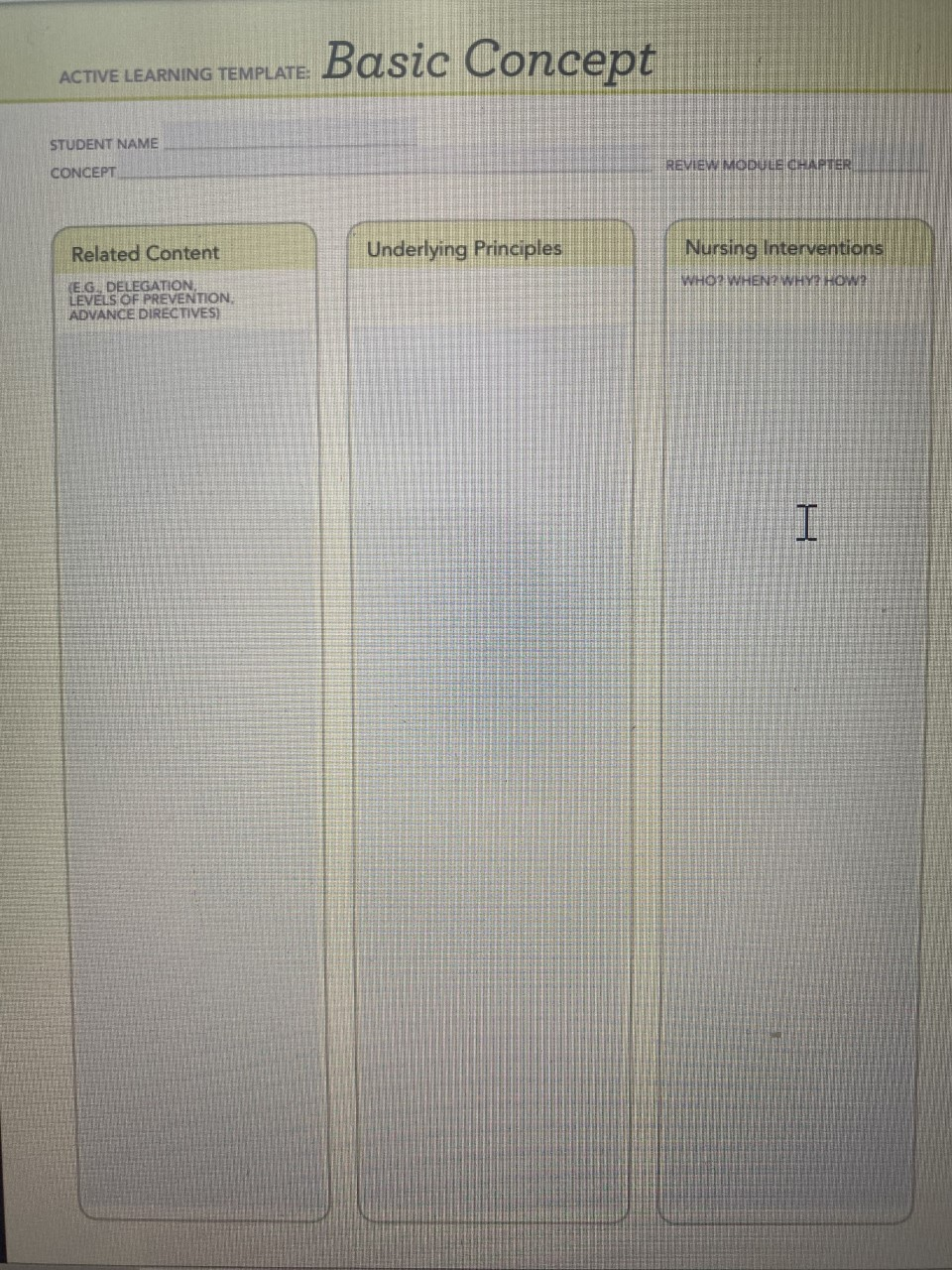Solved Basic Concept ACTIVE LEARNING TEMPLATE: STUDENT NAME | Chegg.com