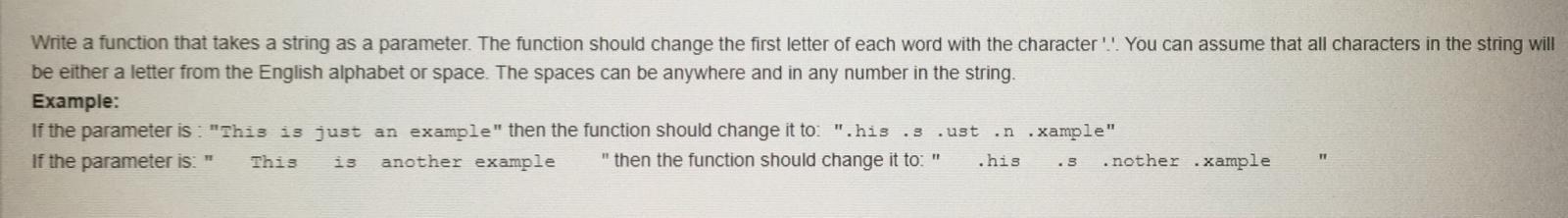 Solved Write a function that takes a string as a parameter. | Chegg.com