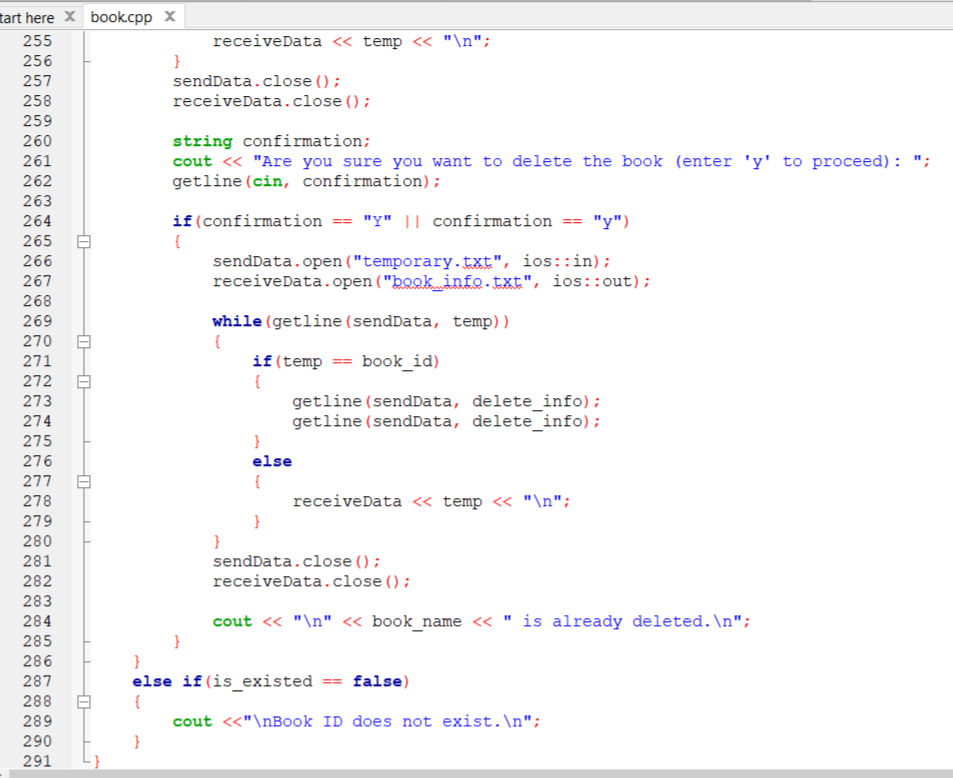 Solved void Book:: delete_book() { string book_id, | Chegg.com