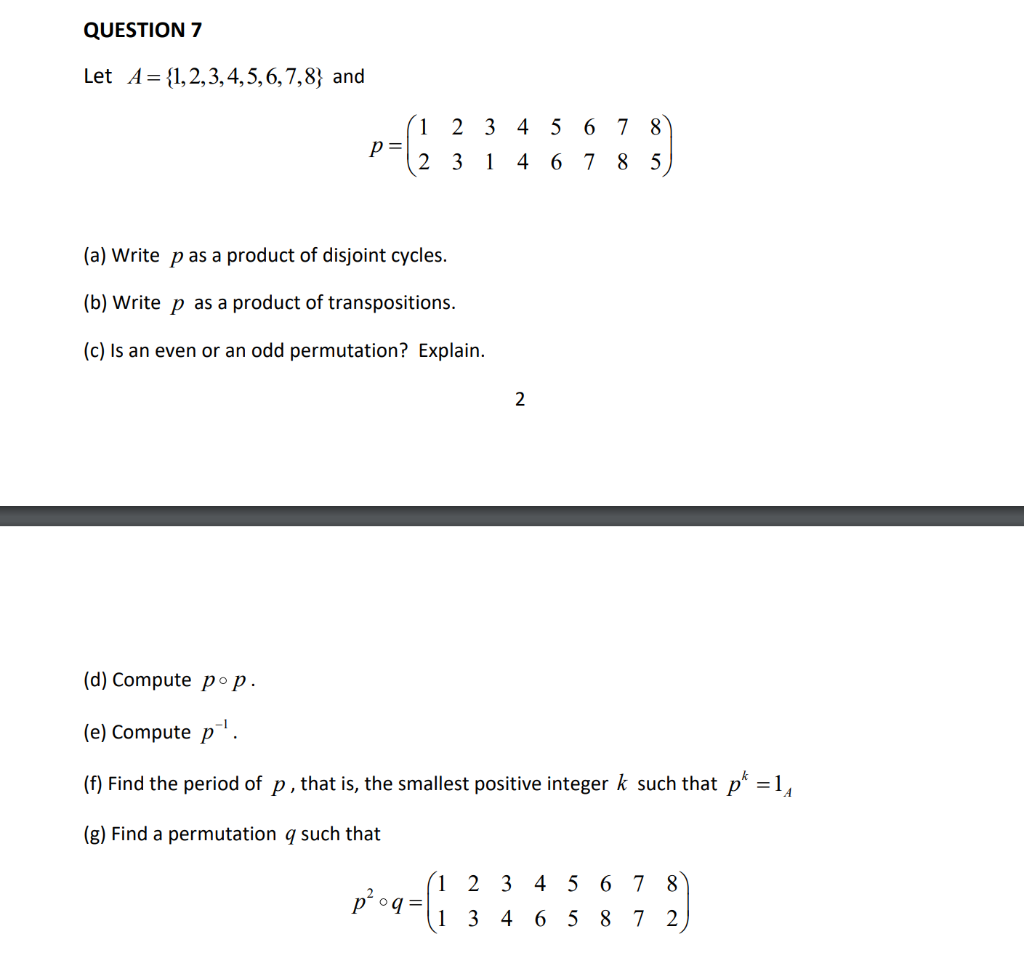 Solved Let A={1,2,3,4,5,6,7,8} And P=(1223314456677885) (a) | Chegg.com