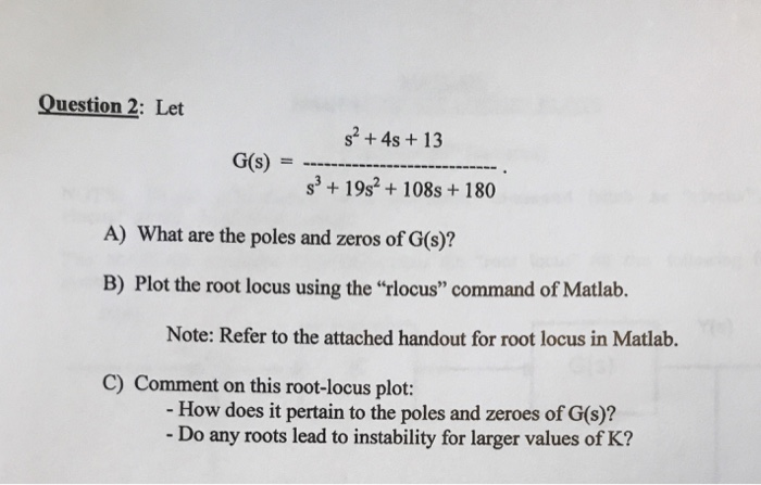 Solved These three problems use the following feedback | Chegg.com