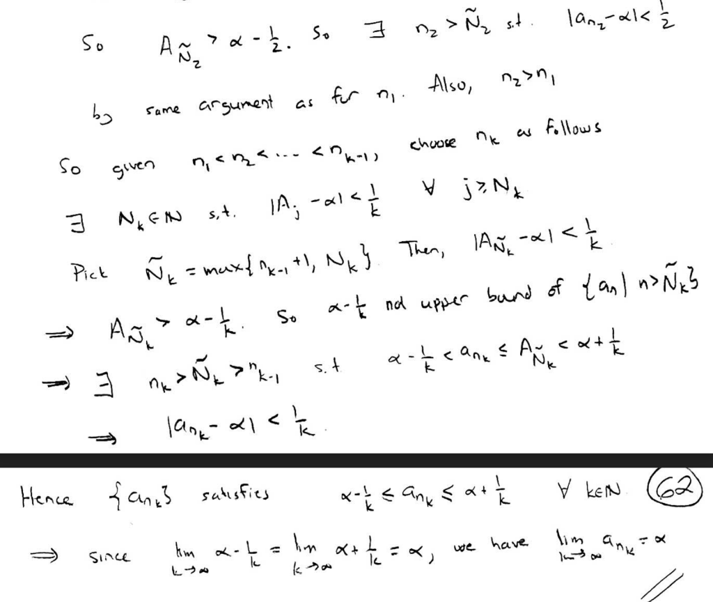 Solved Thm V N Er Subsequence Ana S T 6 1 And Lim Chegg Com