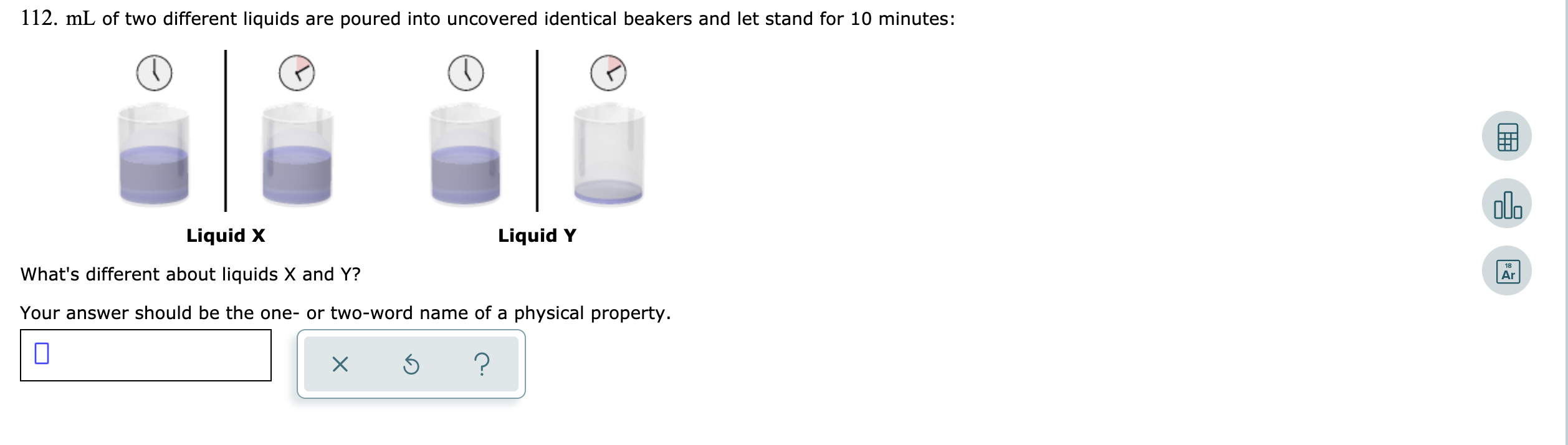 Solved 112. mL of two different liquids are poured into