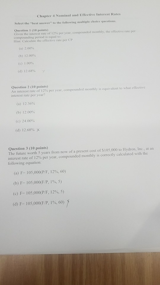 Solved Chapter 4 Nominal And Effective Interest Rates Select | Chegg.com