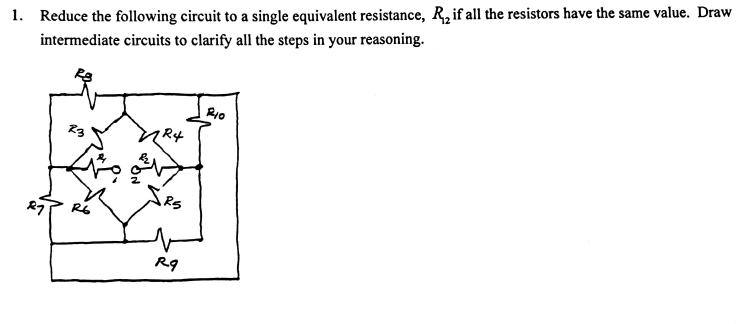 Solved 1. Reduce the following circuit to a single | Chegg.com