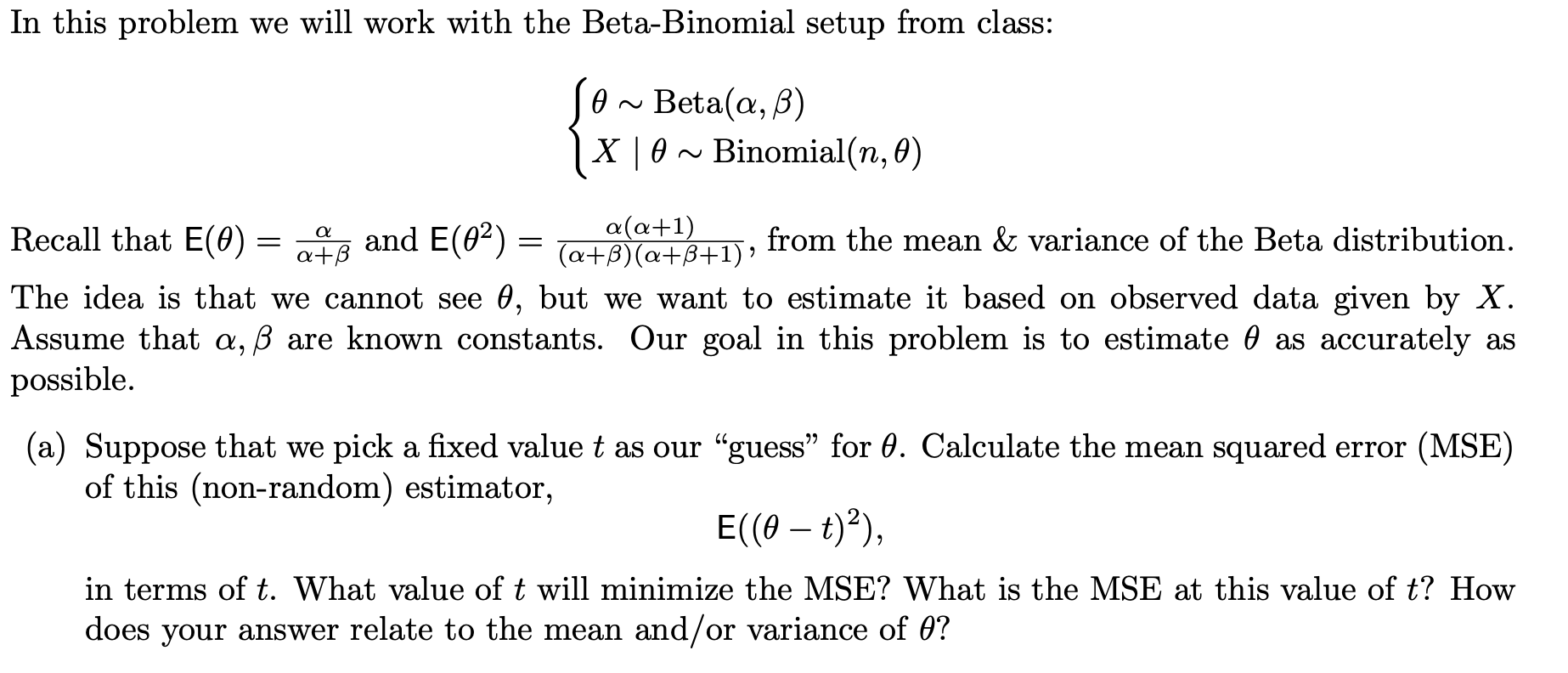 In This Problem We Will Work With The Beta Binomia Chegg Com