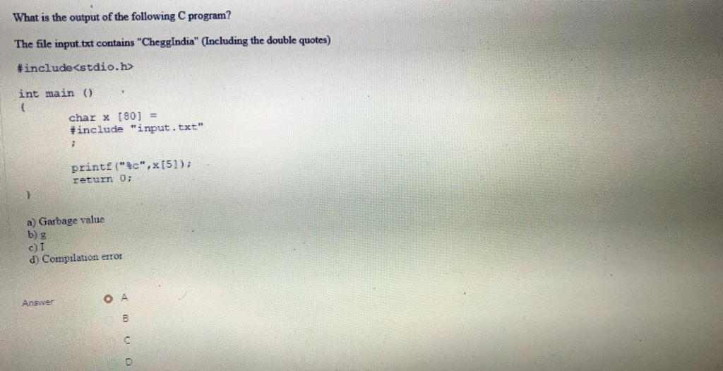 solved-what-will-be-the-output-of-the-c-program-chegg