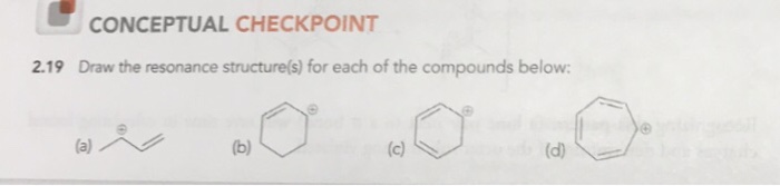 Solved CONCEPTUAL CHECKPOINT 2 19 Draw The Resonance Chegg