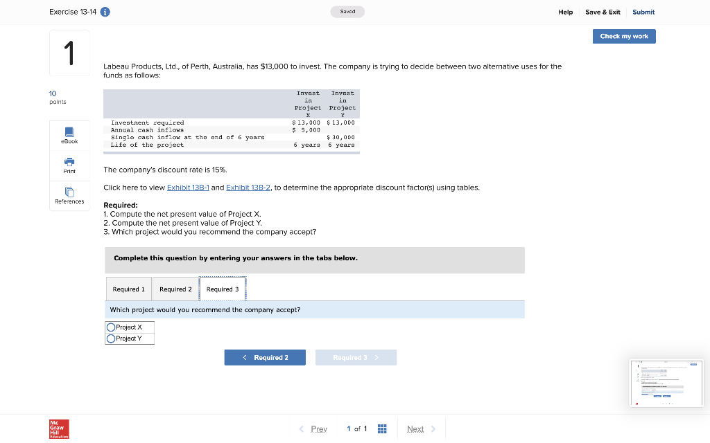 Solved Exercise 13-14 i Saved Help Save & Exit Submit Check | Chegg.com