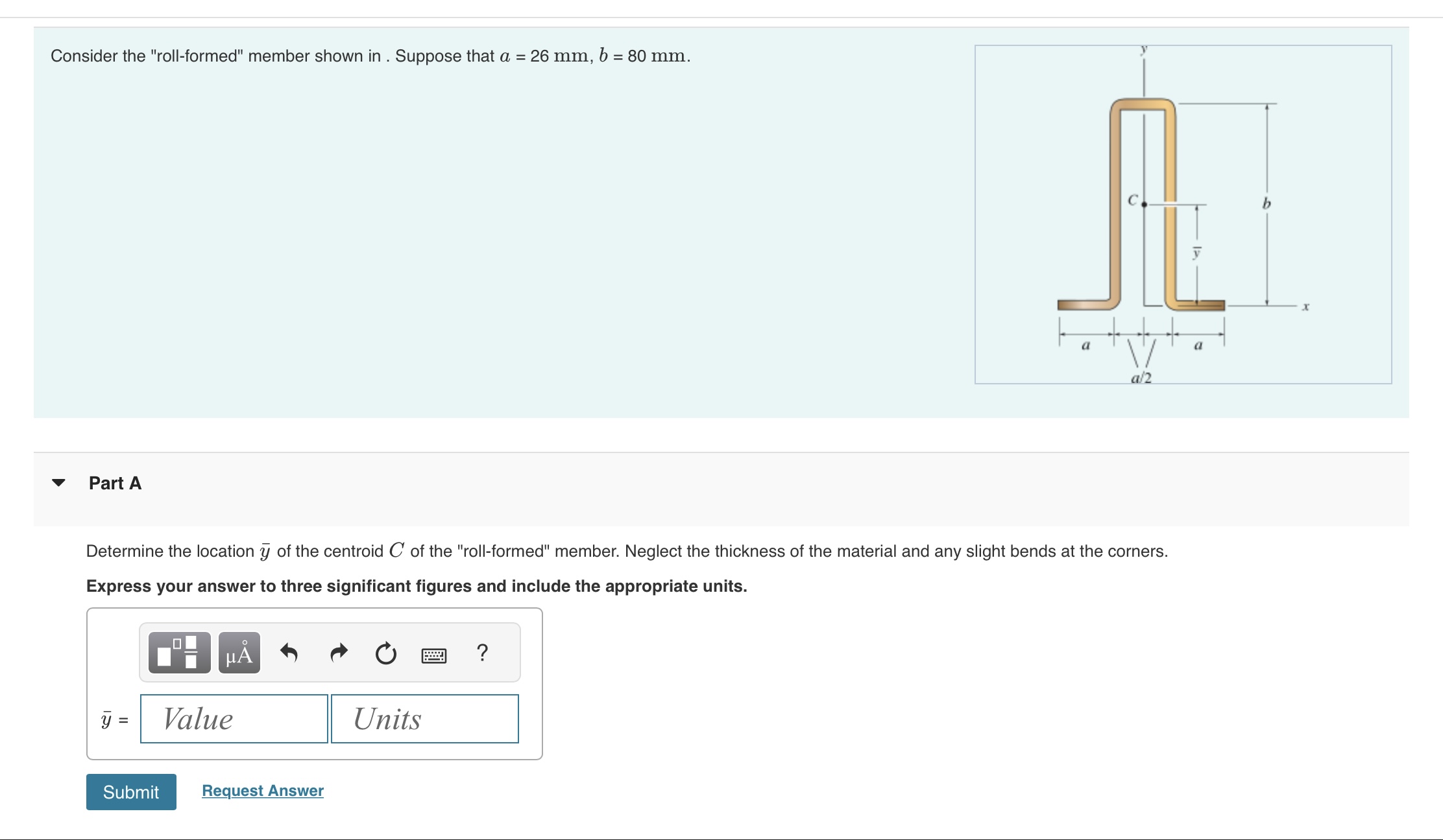 Solved Consider The "roll-formed" Member Shown In. Suppose | Chegg.com