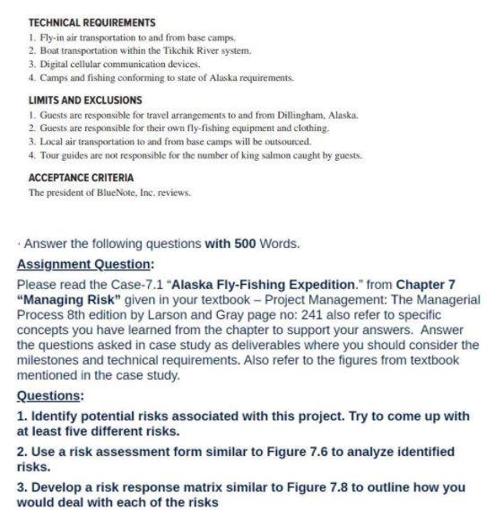 Solved Alaska FlyFishing Expedition You are sitting around