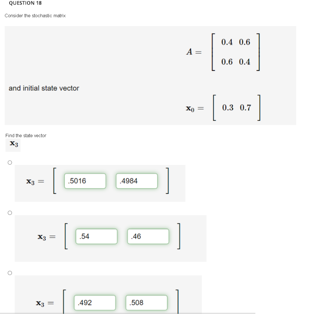 Solved Consider The Stochastic Matrix A=[0.40.60.60.4] And | Chegg.com