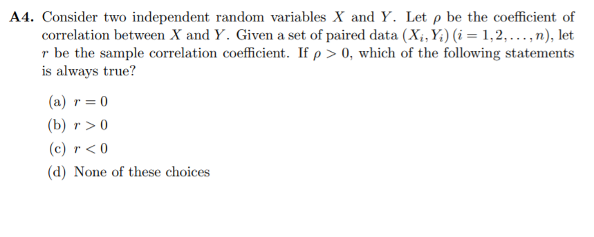 Solved A4. Consider two independent random variables X and | Chegg.com
