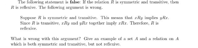 Solved The following statement is false: If the relation R | Chegg.com