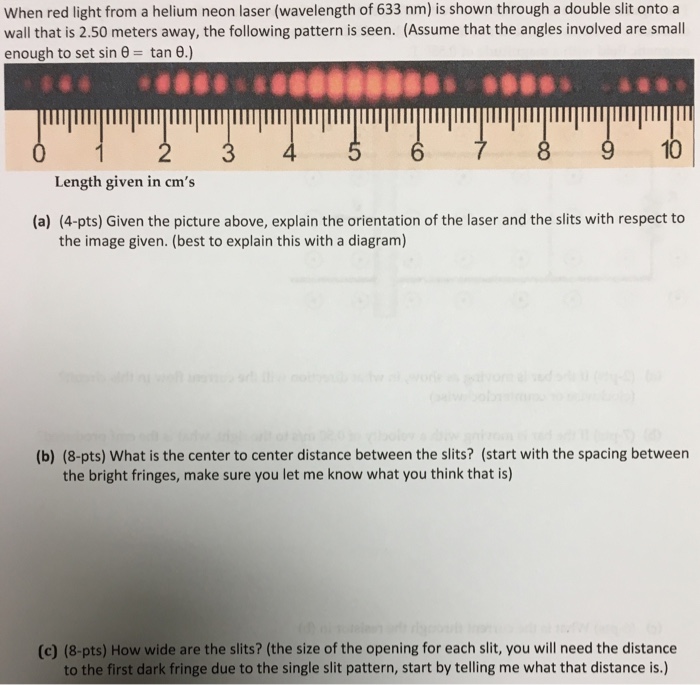 Solved When red light from a helium neon laser (wavelength | Chegg.com