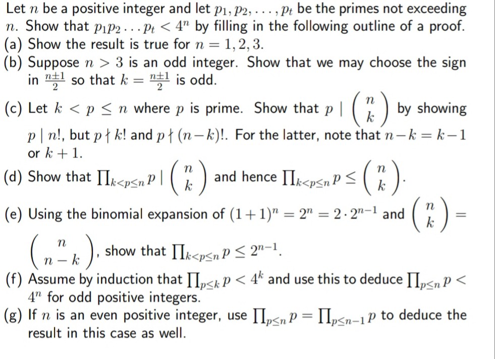 Solved Let n be a positive integer and let pi, p2,... ,pt be | Chegg.com