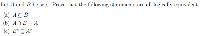 Solved 1. Let A And B Be Sets. Prove That The Following | Chegg.com