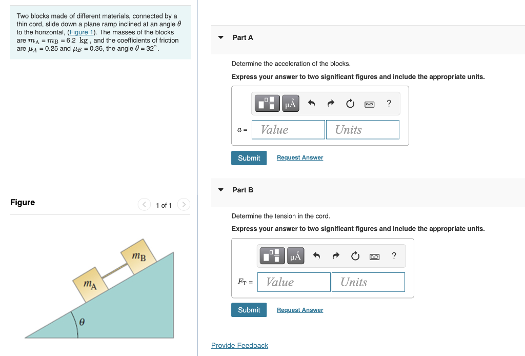 Solved Two Blocks Made Of Different Materials, Connected By | Chegg.com