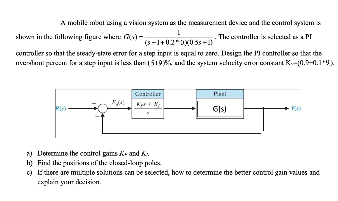 Solved A mobile robot using a vision system as the | Chegg.com