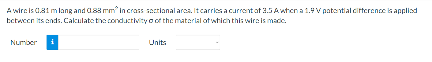 Solved A wire is 0.81 m long and 0.88 mm2 in cross-sectional | Chegg.com