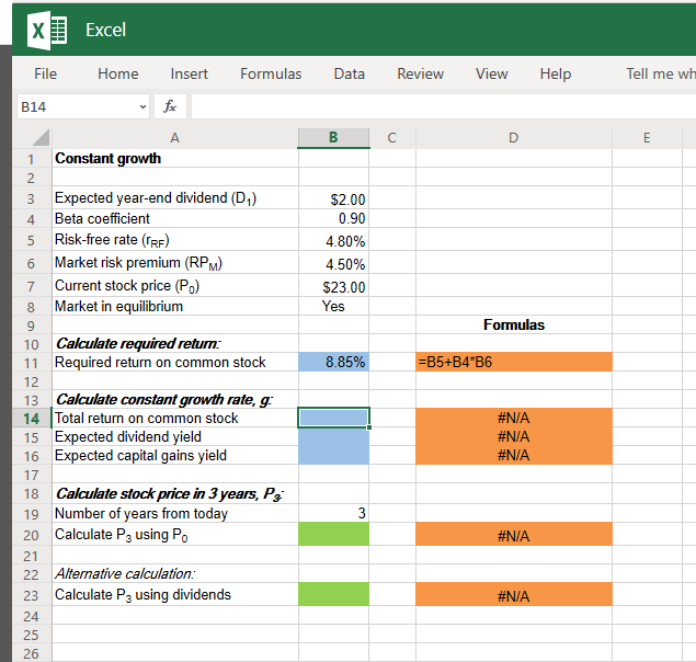 Solved This is the excel file given to solve the problem. | Chegg.com