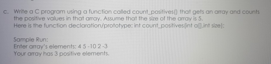 Solved c. Write a C program using a function called | Chegg.com