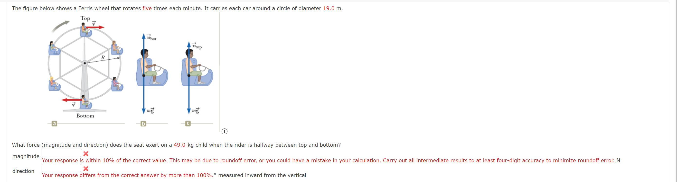 Solved The figure below shows a Ferris wheel that rotates