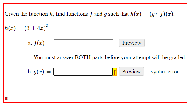 Solved Given The Function H Find Functions F And G Such Chegg Com