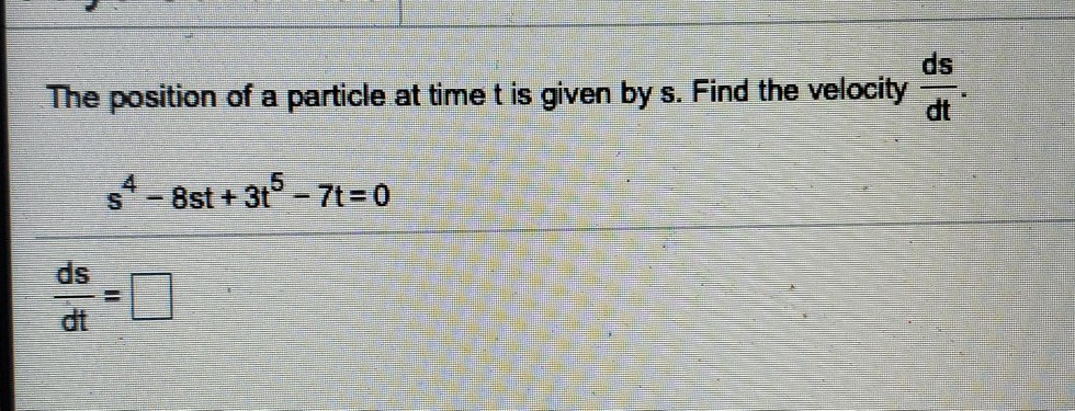 Solved ds The position of a particle at time t is given by | Chegg.com
