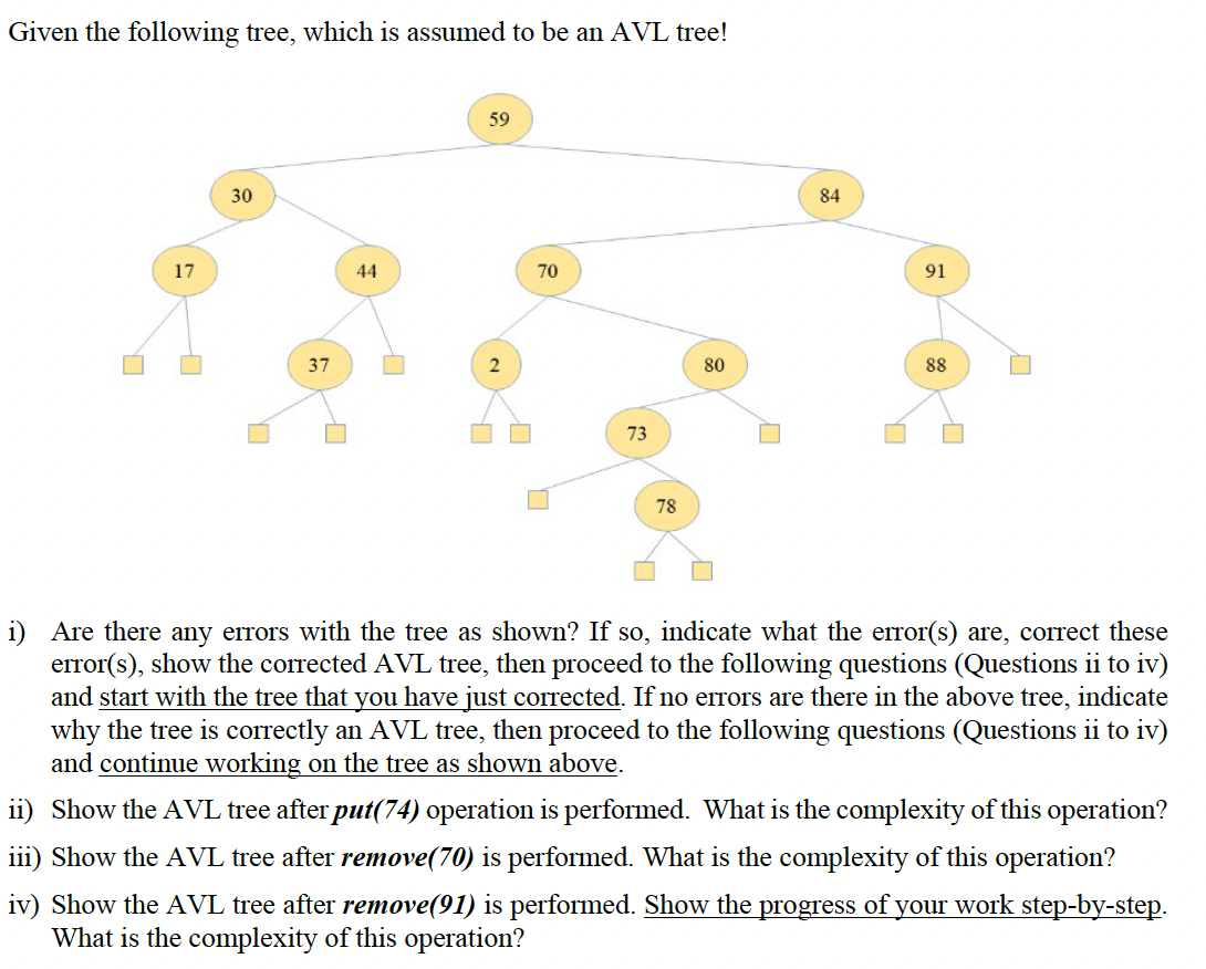 Solved Given The Following Tree, Which Is Assumed To Be An | Chegg.com