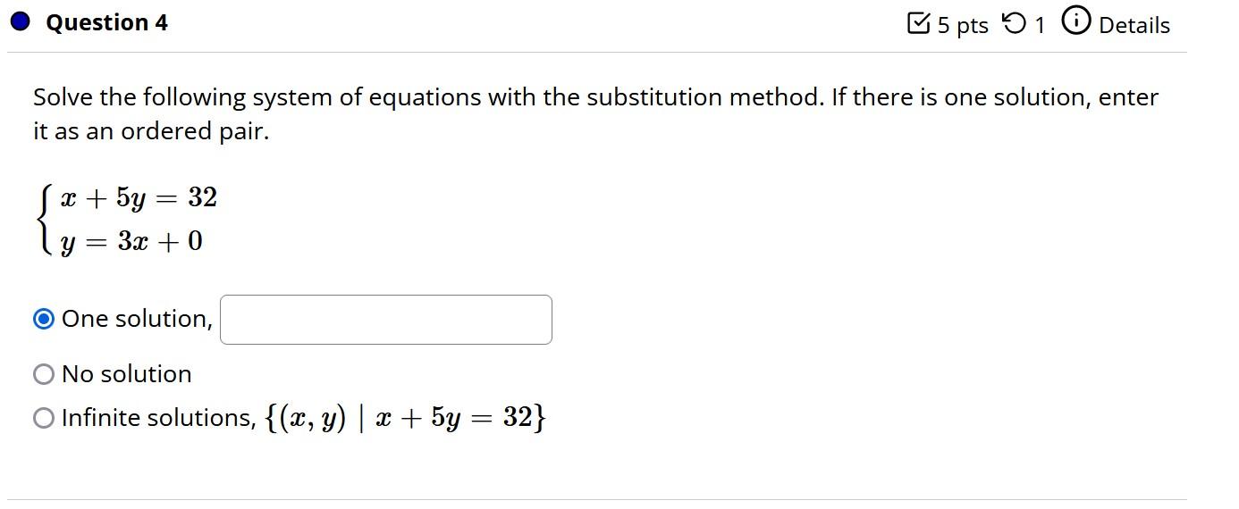Solved Question 4 5 pts 1 Details Solve the following system | Chegg.com