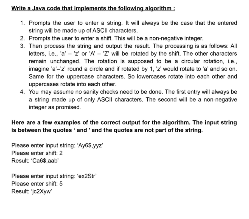 Solved Write a Java code that implements the following | Chegg.com