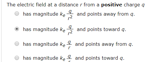 Solved The electric field at a distance r from a positive | Chegg.com