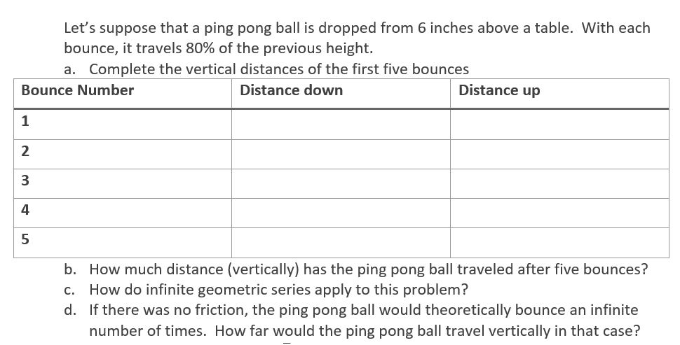 Solved Let's suppose that a ping pong ball is dropped from 6 | Chegg.com