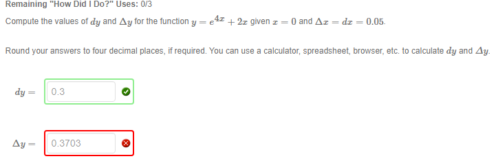 Solved Compute The Values Of Dy And Δy For The Function