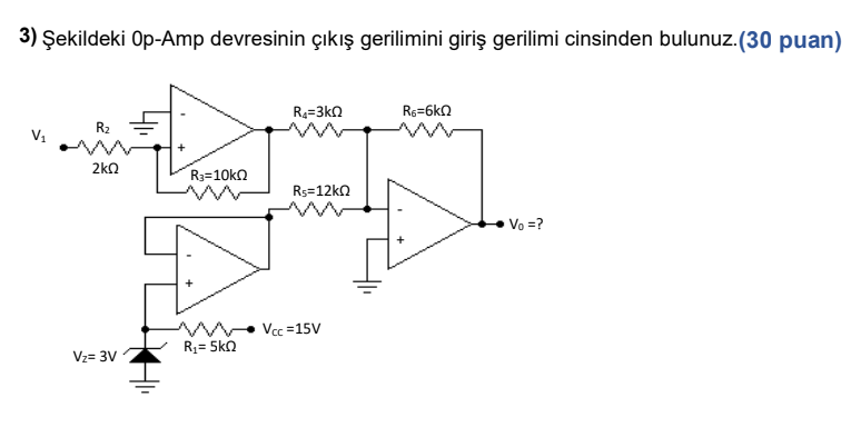 Solved Find the output voltage of the 0p-Amp circuit in the | Chegg.com