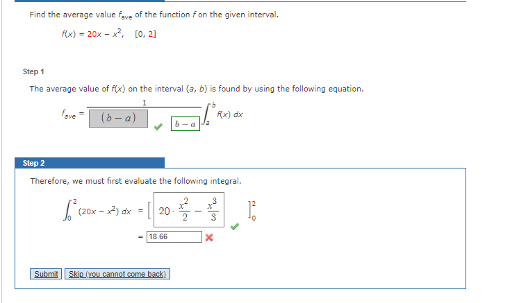 Solved Find The Average Value Fave Of The Function F On The | Chegg.com