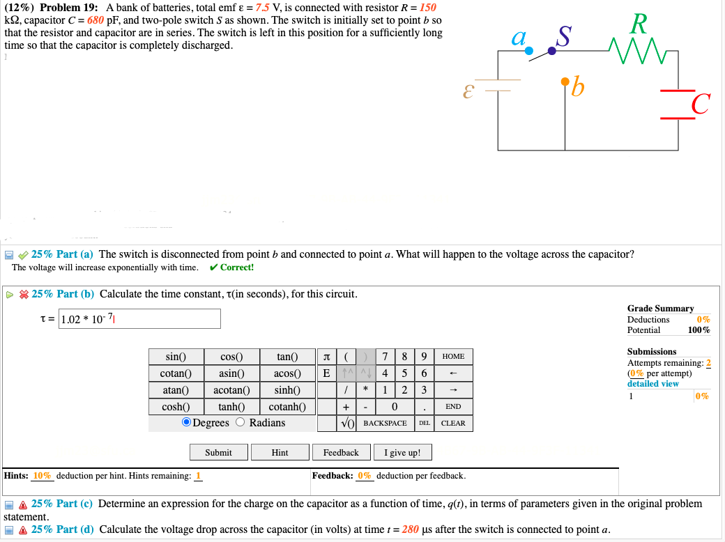 Solved (12\) Problem 19 A bank of batteries, total emf