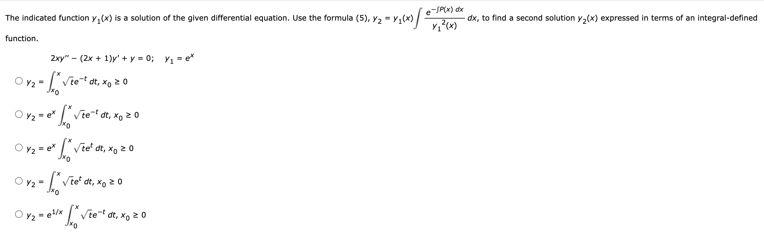 solved-the-indicated-function-y1-x-is-a-solution-of-the-chegg