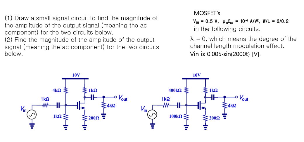 Solved (1) Draw a small signal circuit to find the magnitude | Chegg.com