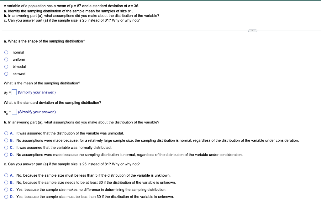 Solved Assume that the variable under consideration has a | Chegg.com