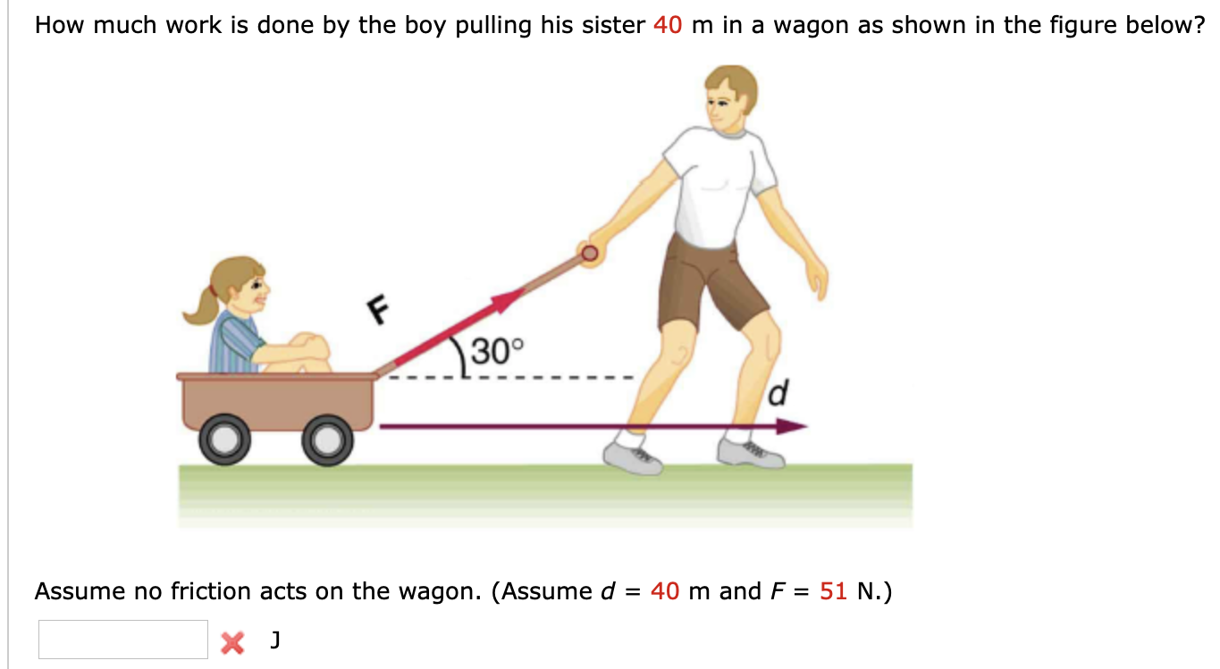 Solved How Much Work Is Done By The Boy Pulling His Sister | Chegg.com