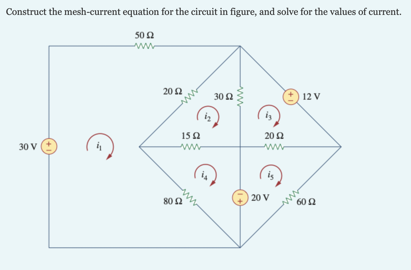 Solved Construct The Mesh-current Equation For The Circuit | Chegg.com