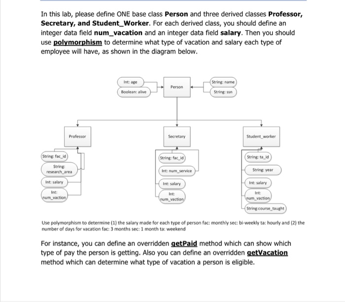 Solved In this lab, please define ONE base class Person and | Chegg.com
