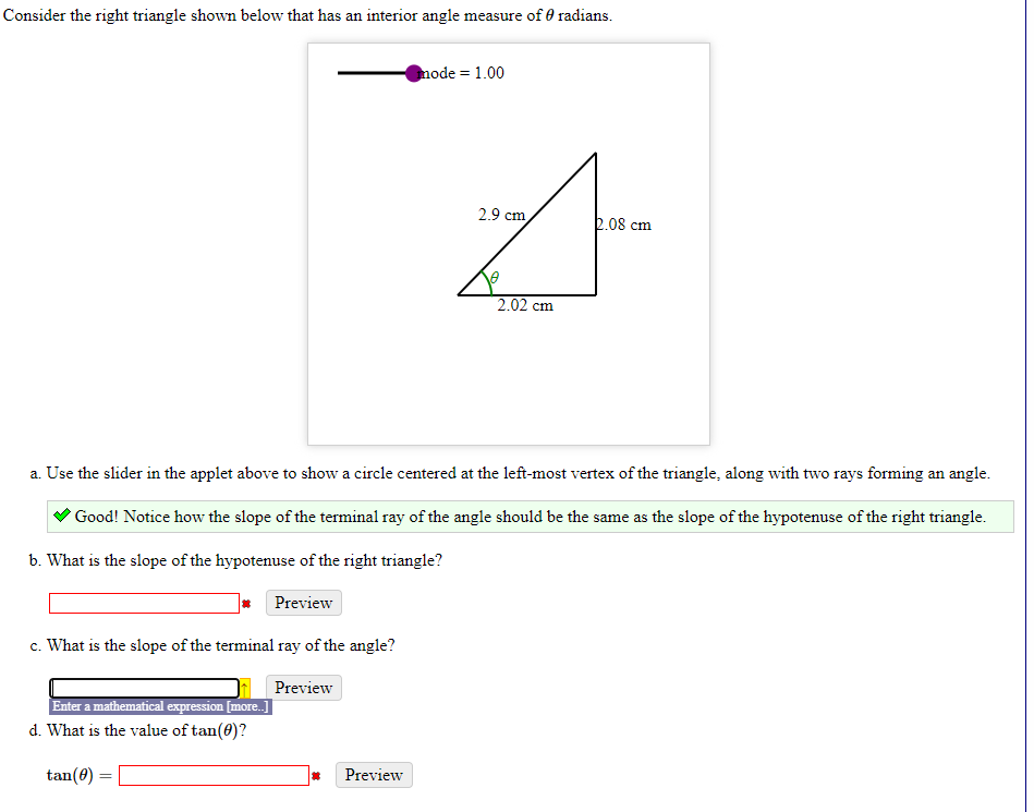 Solved Consider The Right Triangle Shown Below That Has An 7098